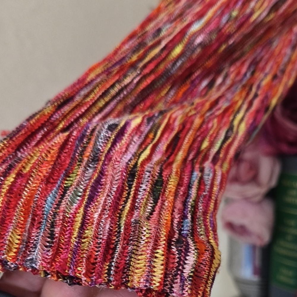 Colorful 2Piece Metallic Cardigan And Long Sleeve Top Career Coastal Grandma - Picture 5 of 12